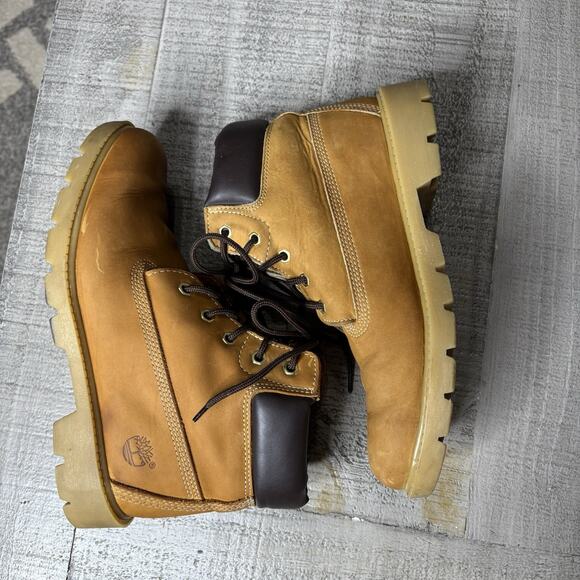 Timberland Men’s Boots Waterproof Leather Nubuck Tan Wheat Gorpcore Size 6 - Picture 6 of 8